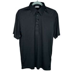 Collars & Co Polo Shirt Mens M Black Dress Collar Point English Preppy Office
